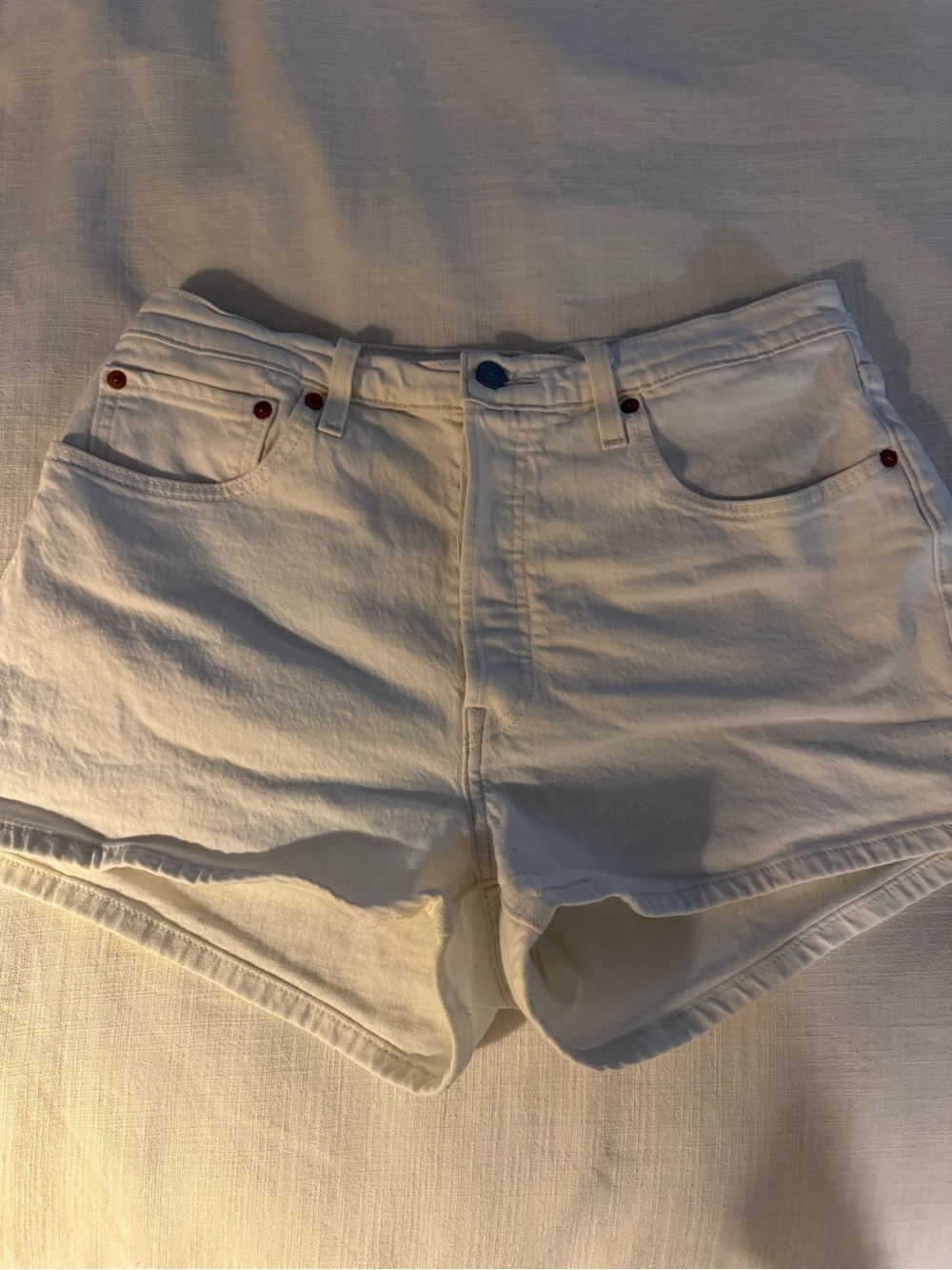 Levi's White Denim Jean Shorts